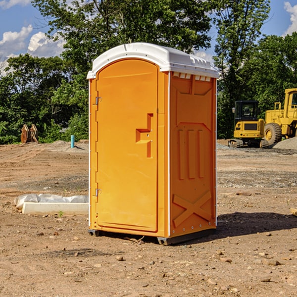 how often are the portable restrooms cleaned and serviced during a rental period in Gaines PA